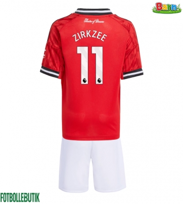 Manchester United Joshua Zirkzee #11 Hemmaställ Barn 2025-26 Kortärmad (+ Korta byxor)